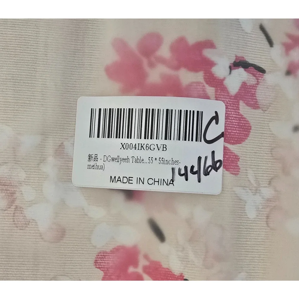 DGwellyeeh Cherry Blossom Vinyl Rectangle Table Cloth 55